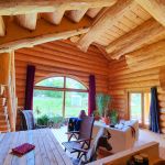 Interior cozy log house
